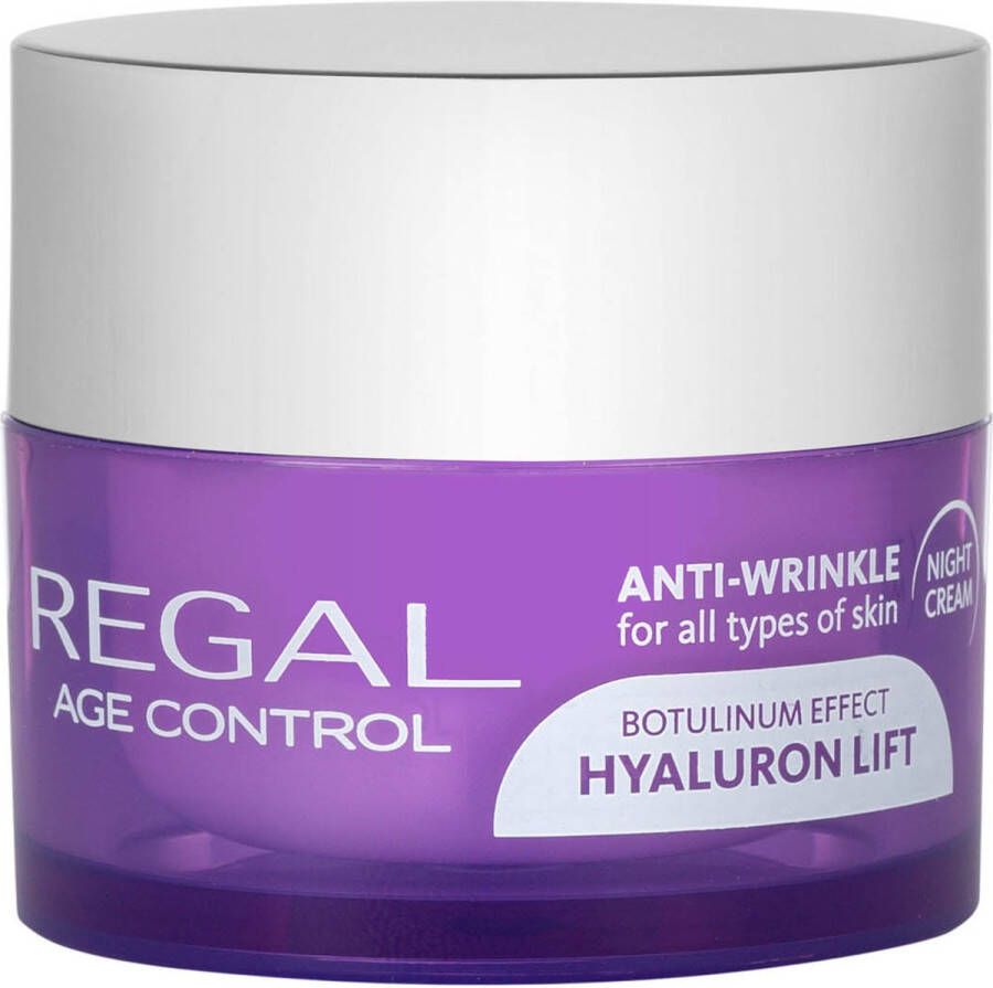 Regal Age Control Nachtcrème Anti Rimpel Botox Effect & Hyaluron Lifting Nachtcrème Voor Vrouwen 45ML