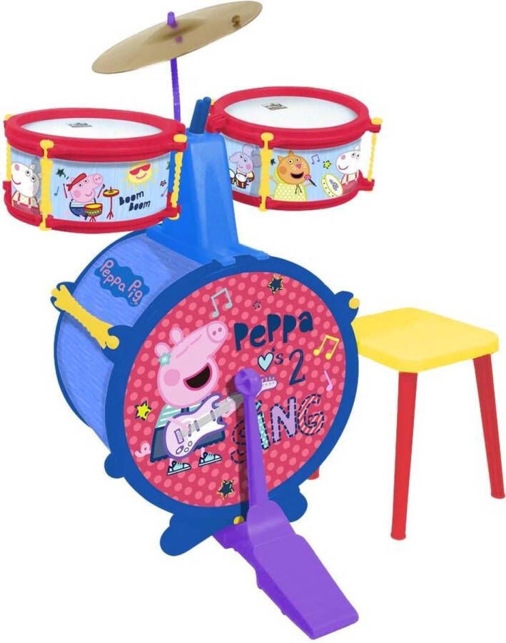 REIG Peppa Pig Speelgoed Drumstel Kinder Muziekinstrument Trommel Peppa Pig Muziek