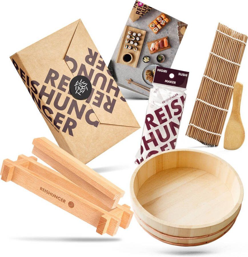 Reishunger Sushi Equipment Box XXL Met maki en nigiri sushi maker vorm Ideale accessoires voor een sushi-avond thuis met vrienden of familie