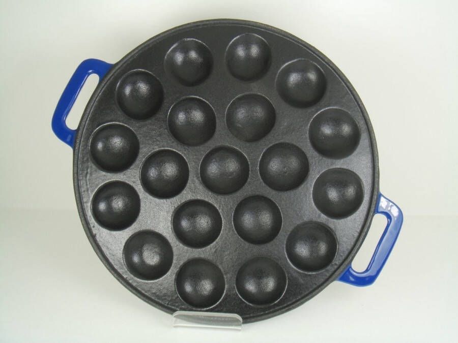 Relance Poffertjespan inductie gietijzer blauw poffertjesmaker geschikt voor gas elektra halogeen keramisch inductie en in de oven