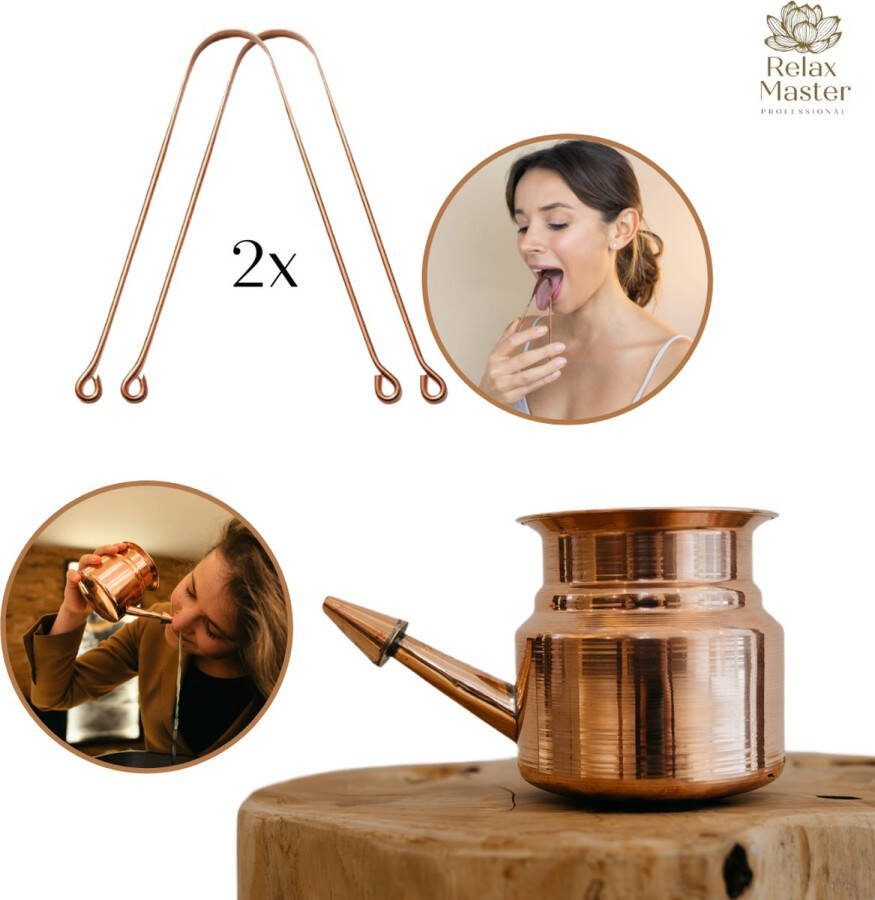 Relax Master Neusdouche Neti Pot inclusief 2 tongschrapers Neusreiniger Tongschraper Neusdouche Neus Tong Luxe geschenkdoos