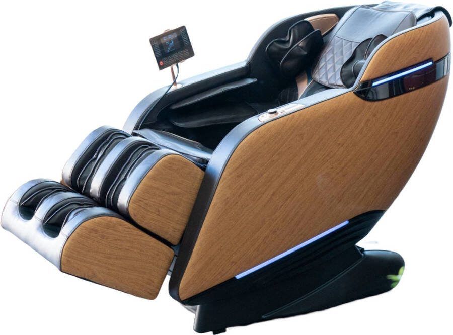 Relax-Time A31L wood look Elektrische Massagestoel Relaxstoel Loungestoel Ontspanningsstoel Massagefauteuil Verschillende massage programma's Je Eigen Masseur thuis Massage – Rug verwarming Kuitmassage Voetmassage Nekmassage Handmassage