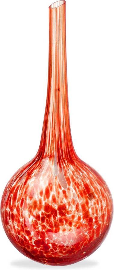 Relaxdays 10 x waterdruppelaar glas waterbollen voor planten Ø6cm – rood
