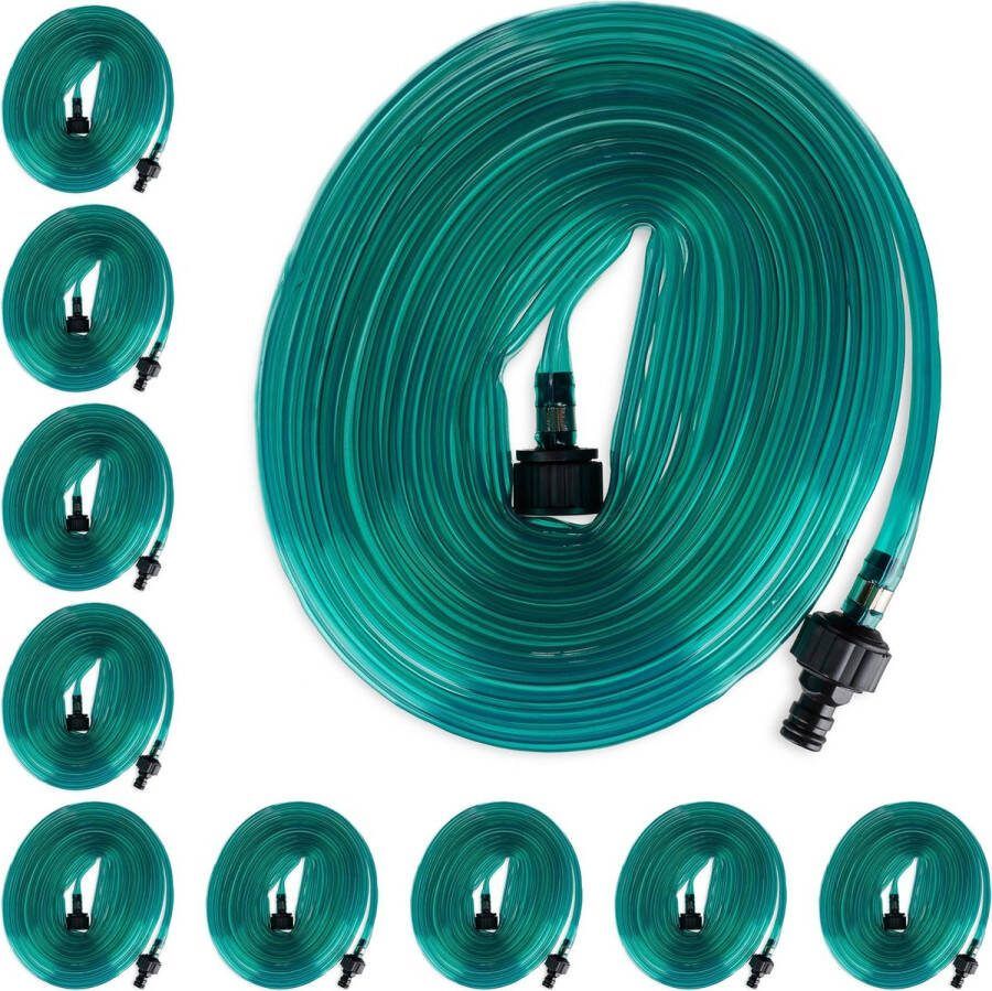 Relaxdays 10x druppelslang tuinslang bewateringssysteem tuin druppelsysteem 8 2m