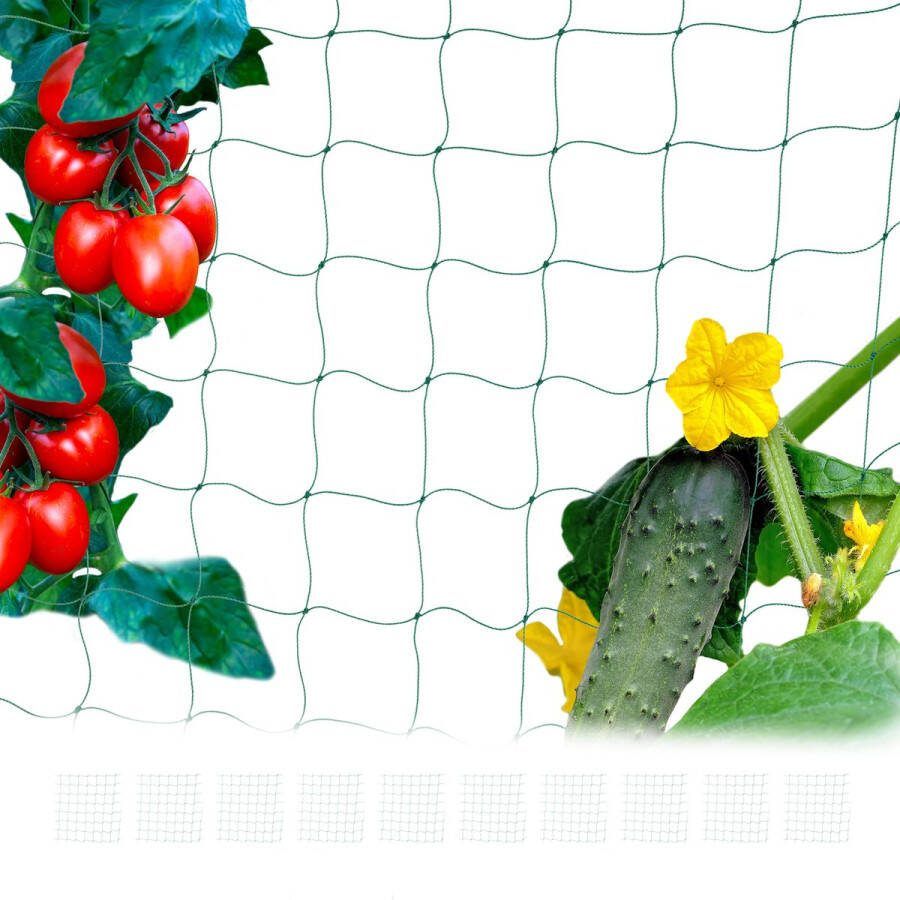 Relaxdays 10x klimnet voor planten 180 x 360 cm tuinnet maaswijdte 10 cm groen