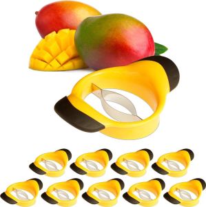 Relaxdays 10x mangosnijder mangodeler partjessnijder fruit anti-slip handvat rvs