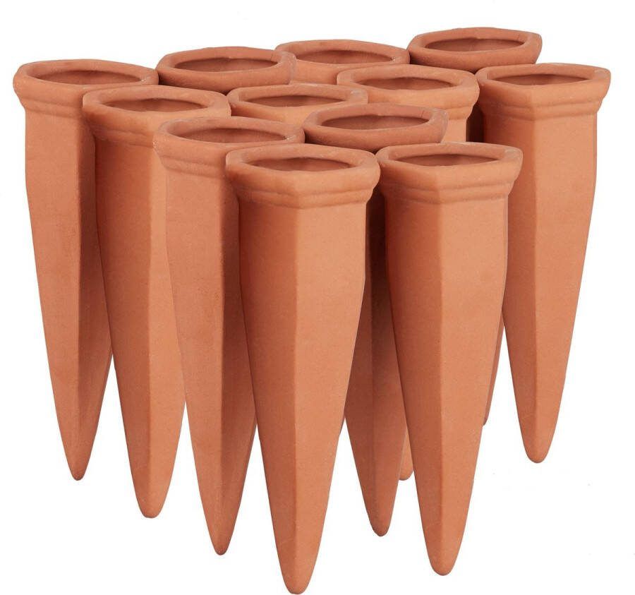 Relaxdays 12 x druppelsysteem voor petfles bewateringssysteem – terracotta