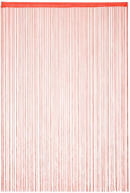 Relaxdays 1x draadgordijn deurgordijn slierten franjes gordijn 145 x 245 cm rood