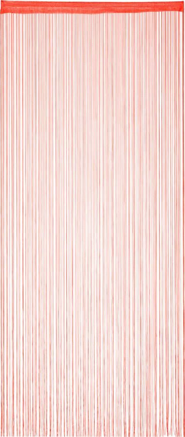 Relaxdays 1x draadgordijn deurgordijn slierten franjes gordijn 90 x 245 cm rood