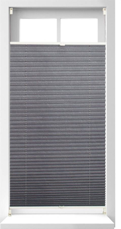 Relaxdays 1x plissegordijn grijs 60x130 cm plisséjaloezie klemsteun- raambekleding