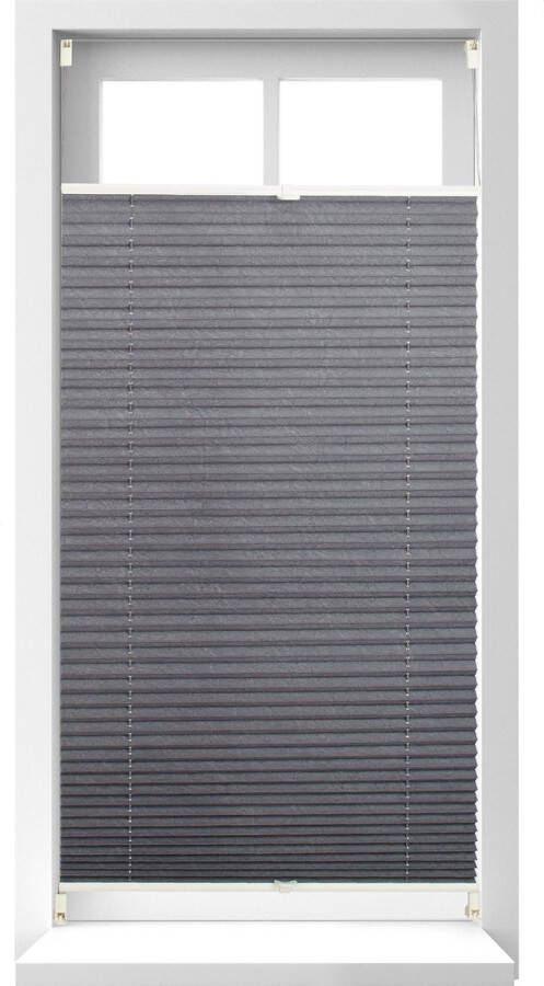 Relaxdays 1x plissegordijn grijs 90 x 210 cm plisséjaloezie klemsteun- raambekleding