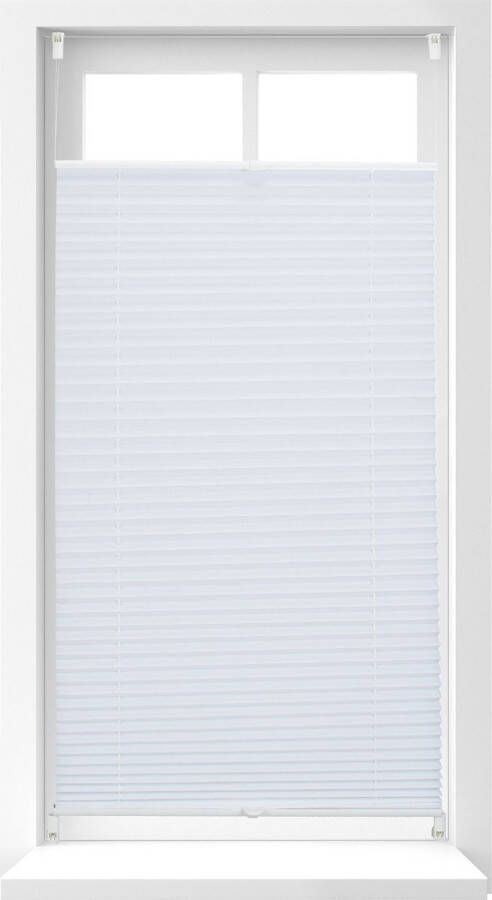 Relaxdays 1x plisségordijn wit plissé jaloezie met klemmen opvouwbaar 60 x 130 cm