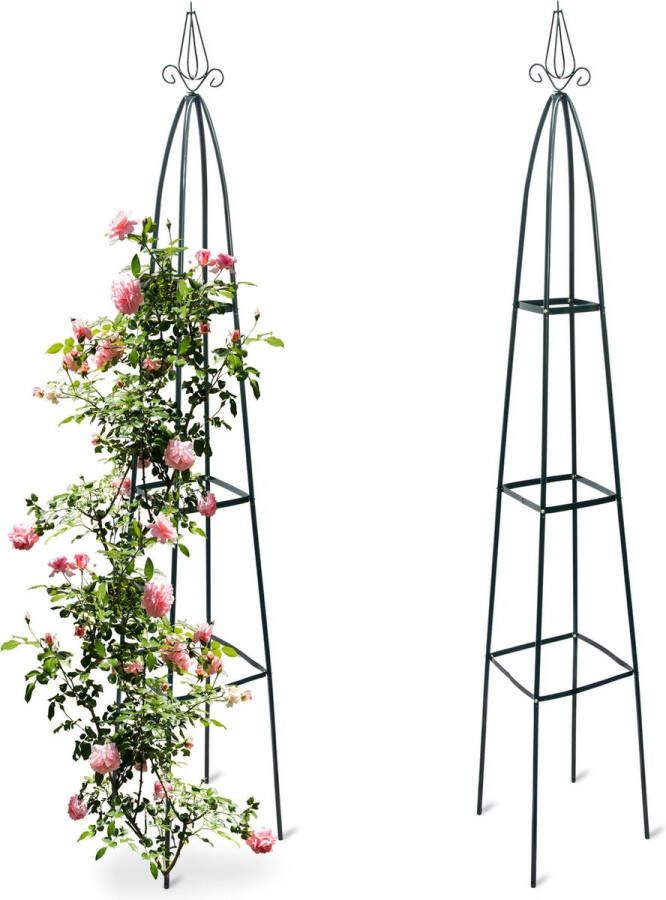 Relaxdays 2 x obelisk rankhulp – metaal 2 meter – ranken – rozenboog klimplanten