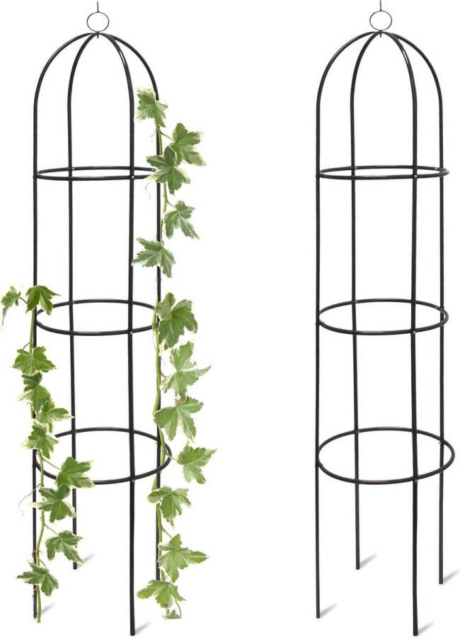 Relaxdays 2 x rankhulp vrijstaand – obelisk metaal – rozen – ranken – plantenrek tuin