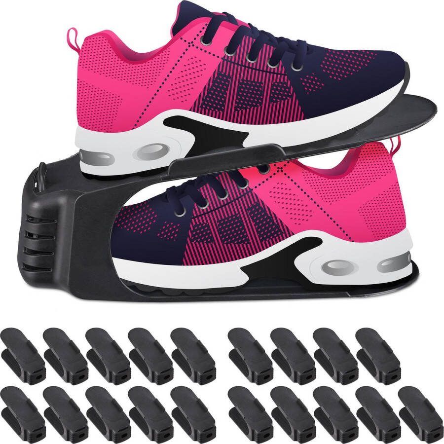 Relaxdays 24 x schoenen organizer schoenen opbergsysteem – schoenenopberger