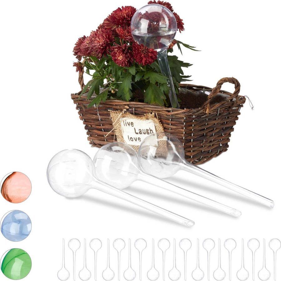 Relaxdays 24 x waterdruppelaar watergeefsysteem – plantbewateringssysteem doorzichtig