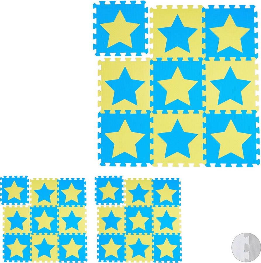 Relaxdays 27 x puzzelmat ster speelmat speelkleed vloerpuzzel speeltapijt – kinder