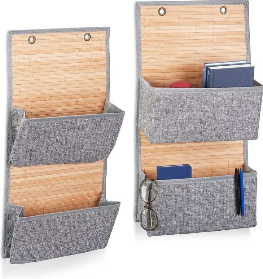 Relaxdays 2x deurhanger badkamer opvouwbaar deur organizer kinderkamer 2 vakken