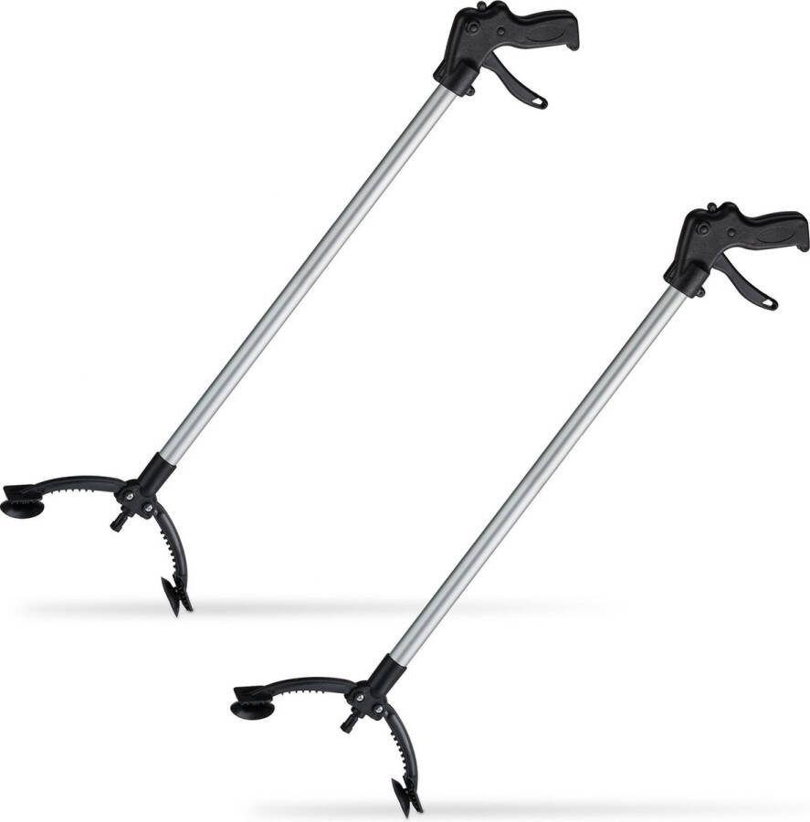 Relaxdays 2x grijper afvalgrijper grijpstok grijphulp grijparm 88 cm aluminium