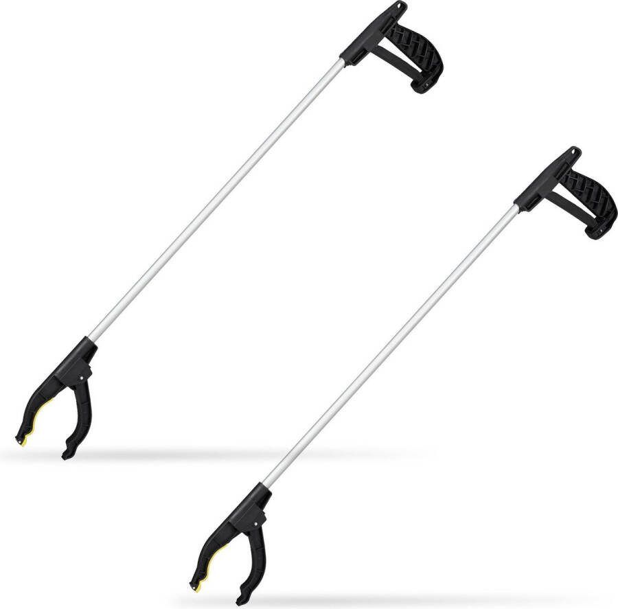 Relaxdays 2x grijper grijpstok afvalgrijper grijphulp grijparm 76 cm aluminium