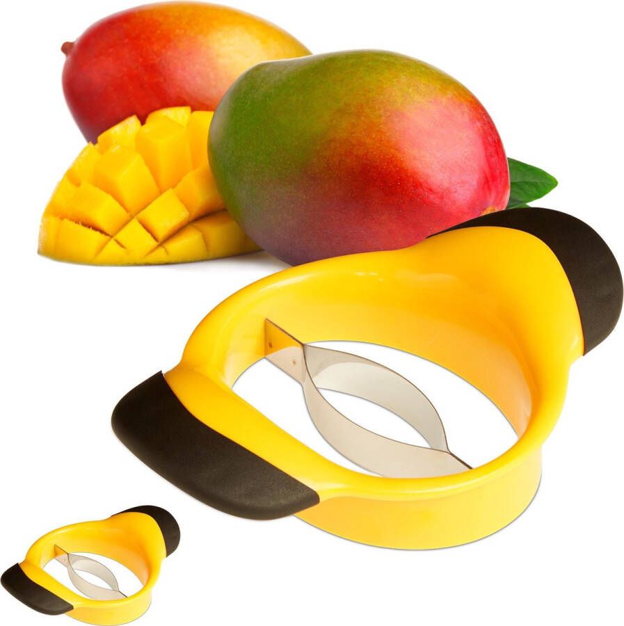 Relaxdays 2x mangosnijder mangodeler partjessnijder fruit anti-slip