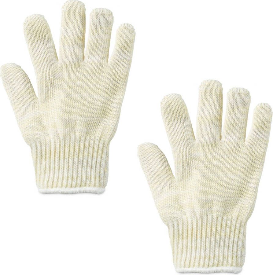 Relaxdays 2x ovenhandschoen aramidevezels hittebestendige handschoen ovenwant beige