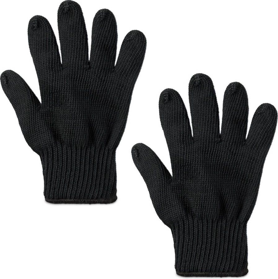 Relaxdays 2x ovenhandschoen aramidevezels hittebestendige handschoen ovenwant zwart
