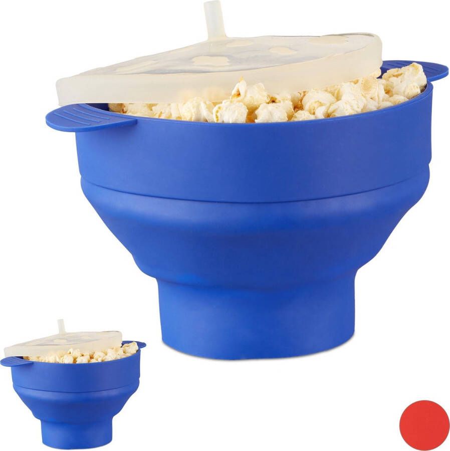 Relaxdays 2x popcorn maker silicone magnetron popcorn popper opvouwbaar BPA-vrij