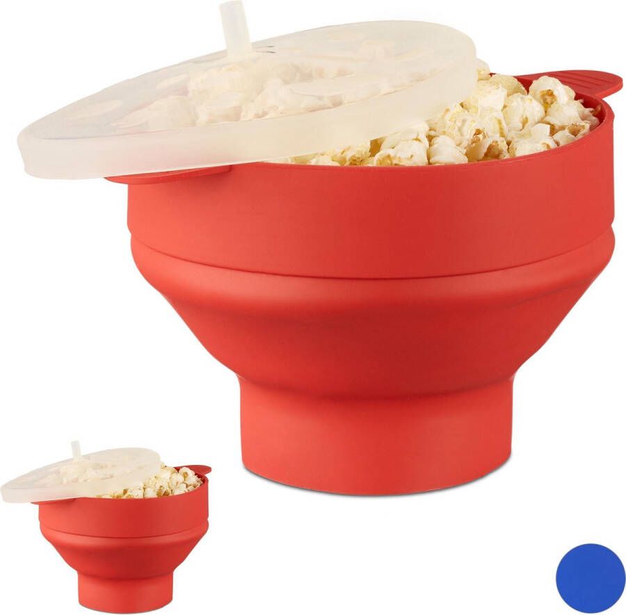 Relaxdays 2x popcorn maker siliconen magnetron popcorn popper opvouwbaar BPA-vrij