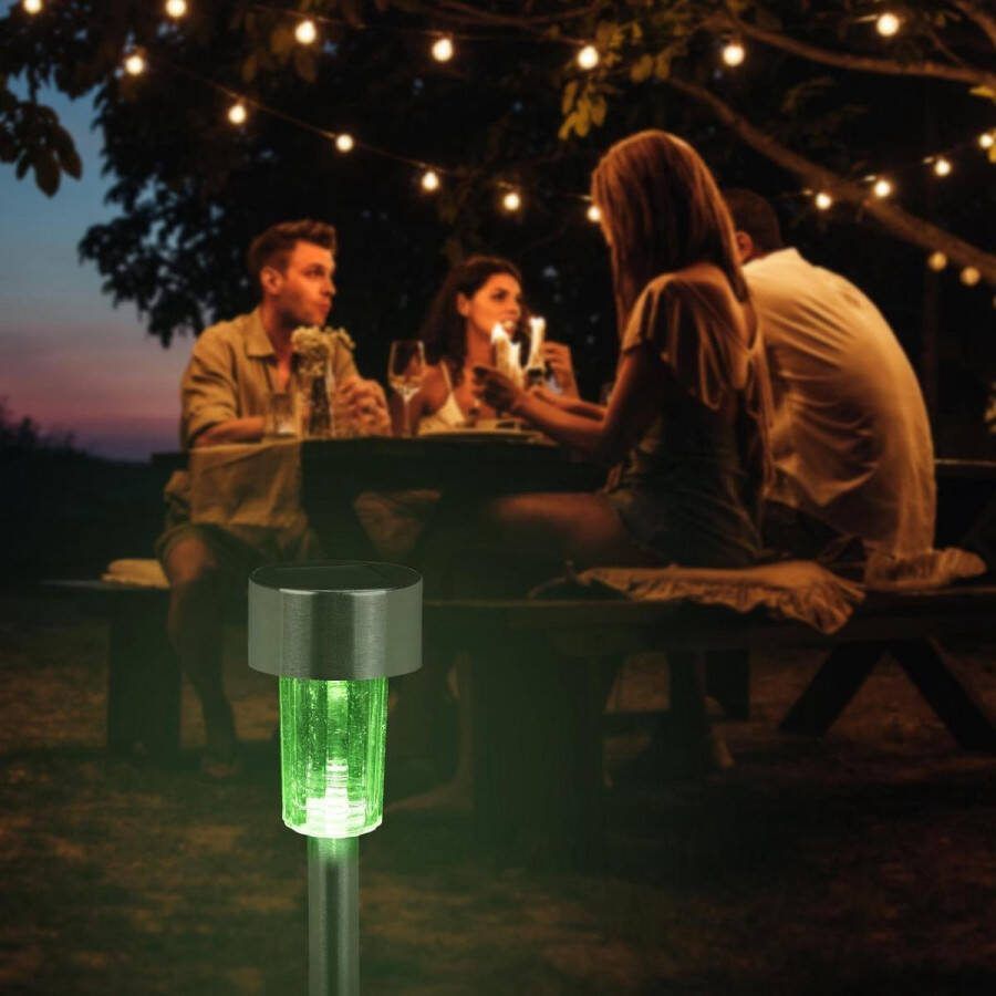 Relaxdays 40 x solarlampen LED tuinverlichting solar tuinlampen kleurwisseling