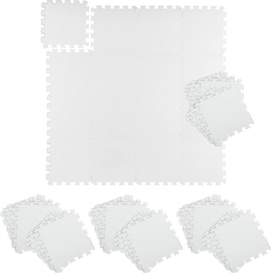 Relaxdays 48x Fitness puzzelmat puzzelstukken elk 30 x 30 cm sportmat uitbreidbaar