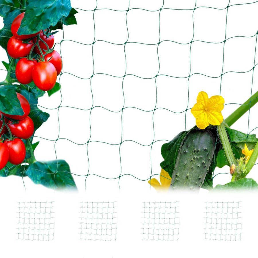 Relaxdays 4x klimnet voor planten 180 x 360 cm tuinnet maaswijdte 10 cm groen