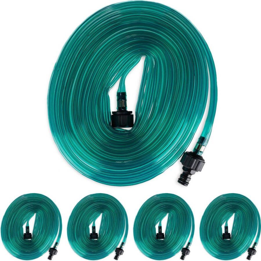 Relaxdays 5x druppelslang tuinslang bewateringssysteem tuin druppelsysteem 8 2 m