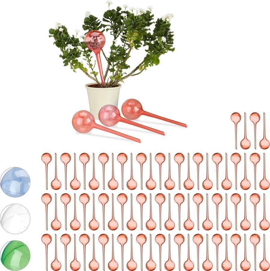 Relaxdays 80 x waterdruppelaar watergeefsysteem – plantbewateringssysteem – rood