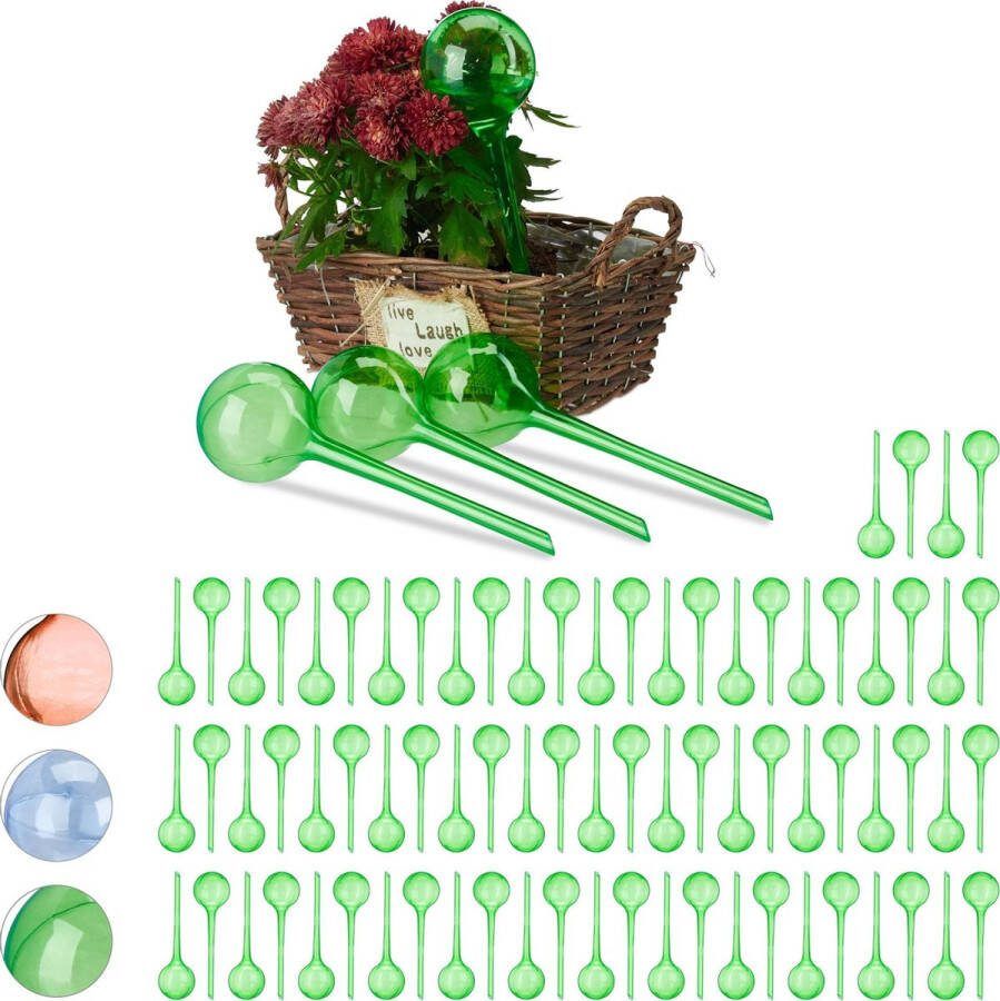 Relaxdays 80 x waterdruppelaar watergeefsysteem – plantbewateringssysteem groen
