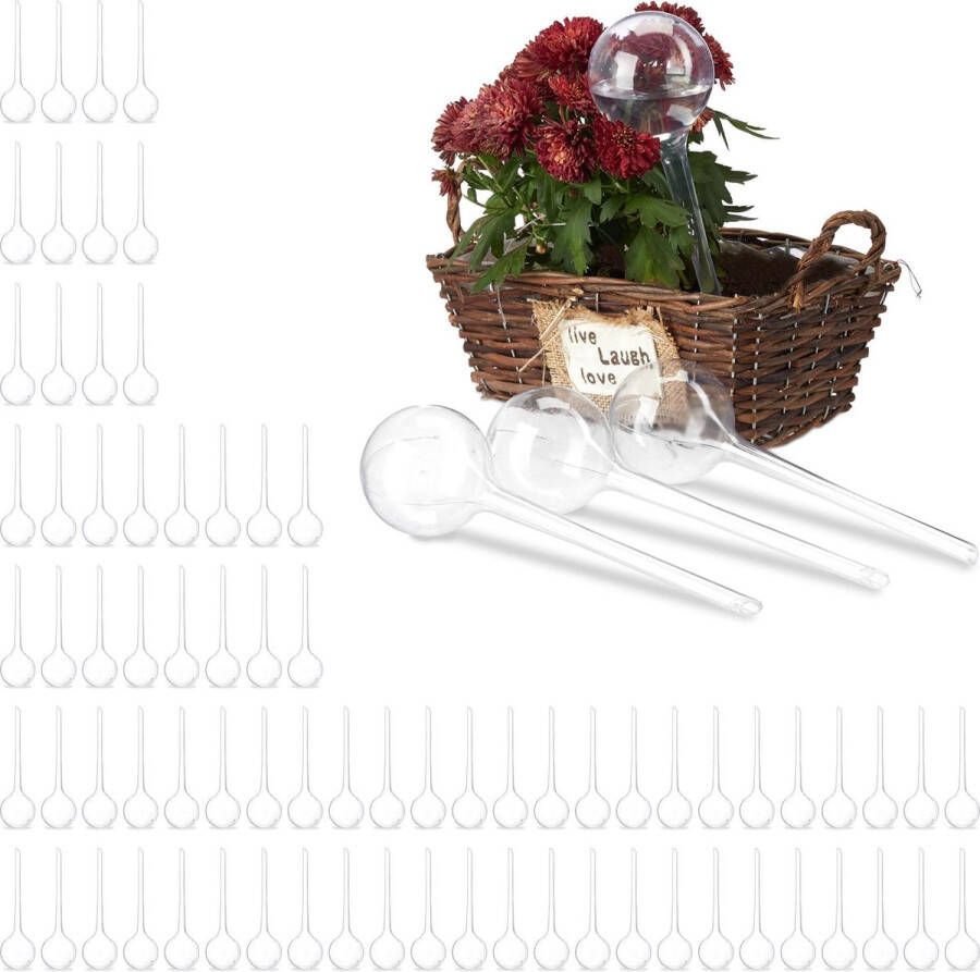 Relaxdays 80 x waterdruppelaar watergeefsysteem – plantbewateringssysteem doorzichtig
