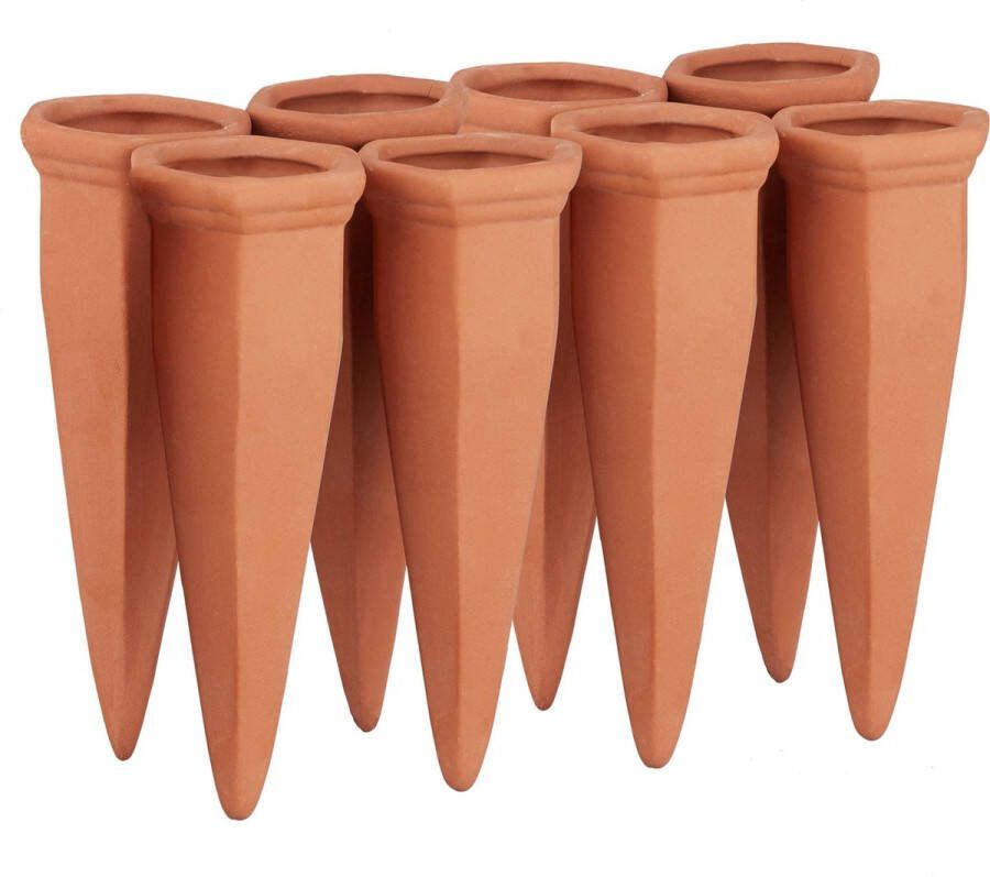 Relaxdays 8 x druppelsysteem voor petfles bewateringssysteem – terracotta