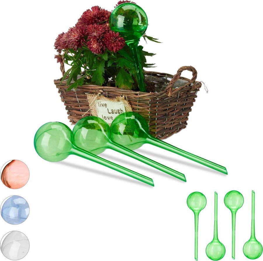 Relaxdays 8 x waterdruppelaar watergeefsysteem – plantbewateringssysteem groen