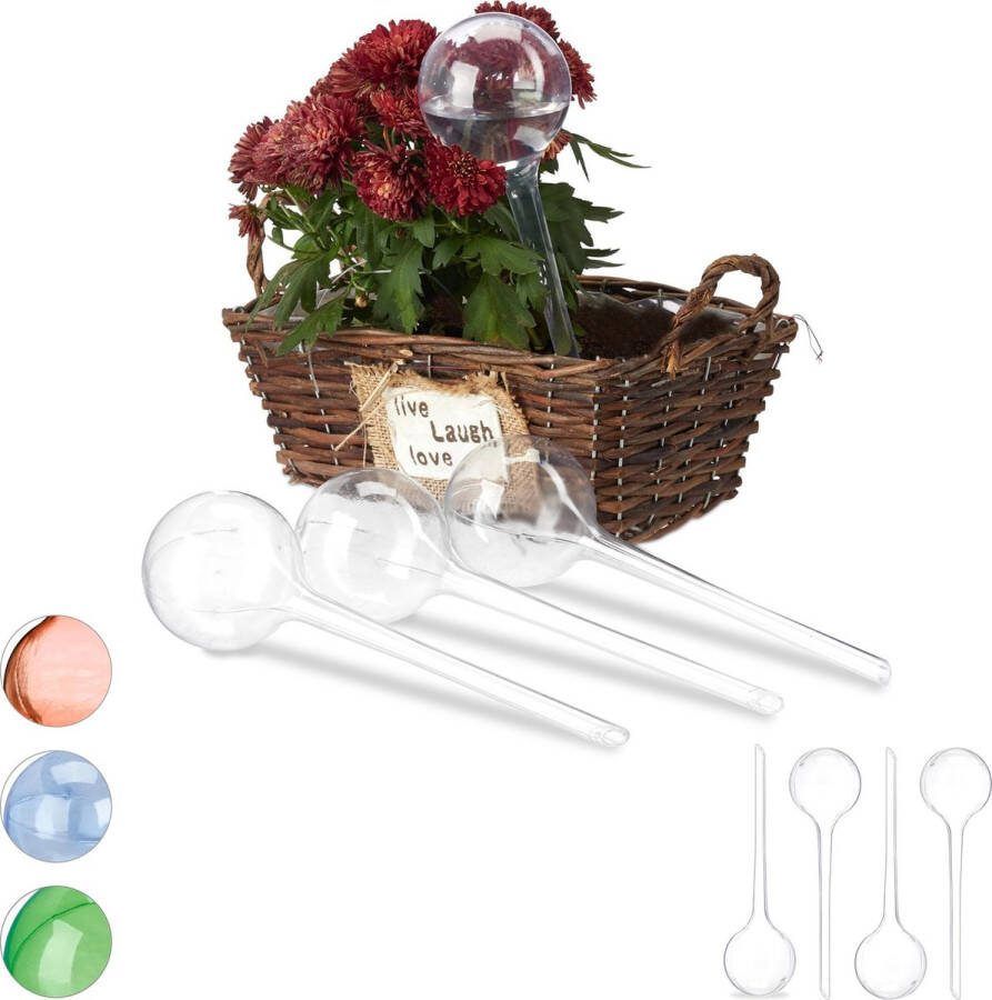 Relaxdays 8 x waterdruppelaar watergeefsysteem – plantbewateringssysteem doorzichtig