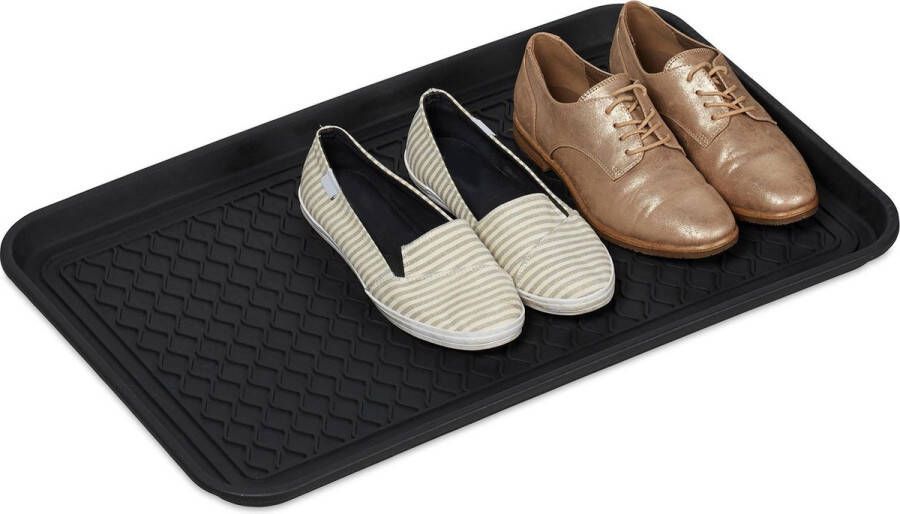 Relaxdays afdruipmat schoenen met profiel schoenenmat schoenenschaal schoenenbak