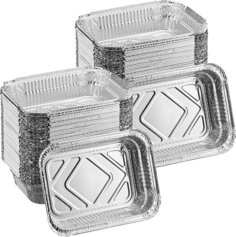 Relaxdays aluminium bakjes bbq set van 100 18 5x13 cm alu bakjes rechthoekig