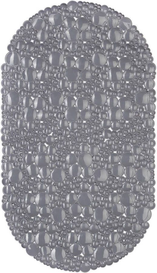 Relaxdays antislipmat bad ovaal antislip mat douche antislip badmat badkamer matje grijs
