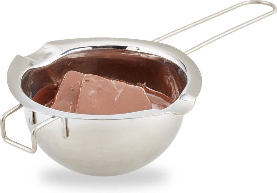 Relaxdays au bain marie pan rvs metaal smeltpan voor boter & chocolade bainmariepan