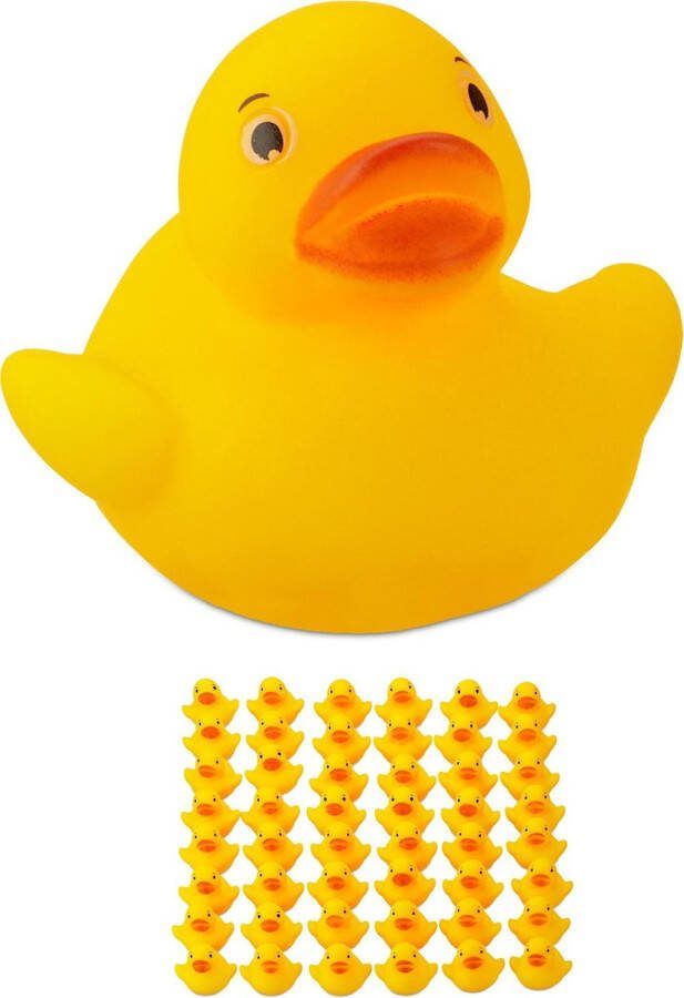 Relaxdays badeendjes geel 48 stuks badspeelgoed badeend speelgoed voor bad 3.5 cm