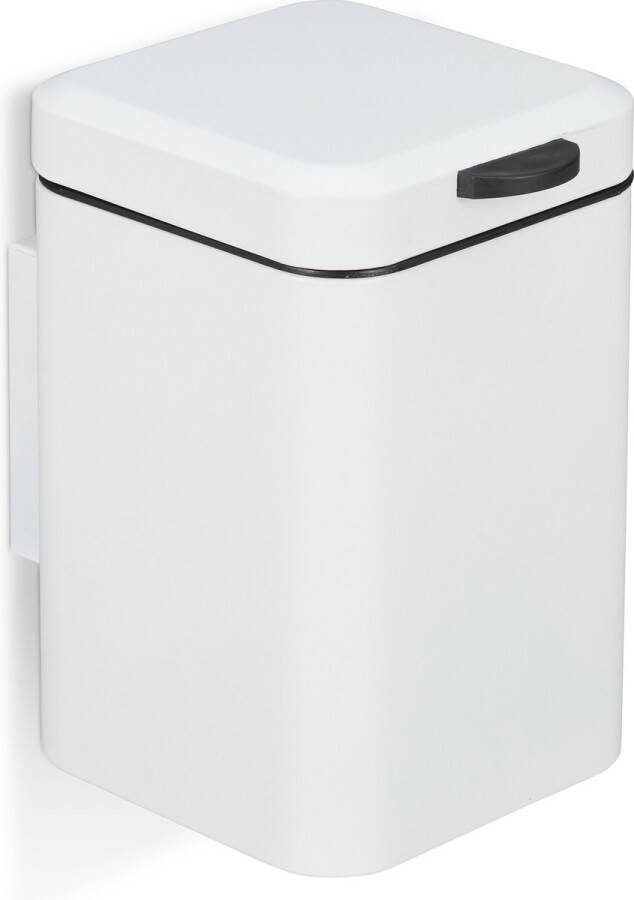 Relaxdays badkamer prullenbak hangend afvalemmer softclose 6 l wit afvalbakje toilet