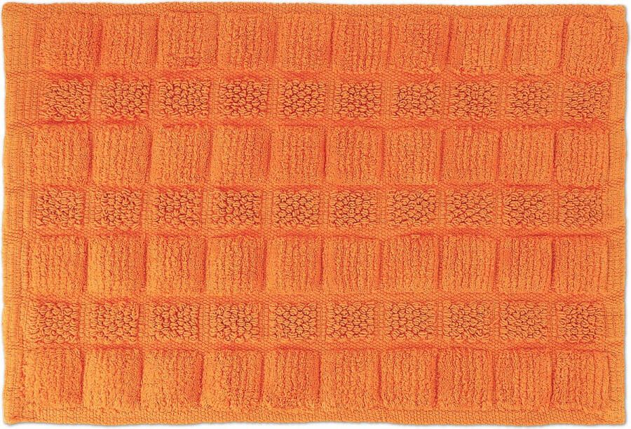 Relaxdays badmat antislip badkamermat 60x40 cm uitstapmat douchemat wasbaar Oranje