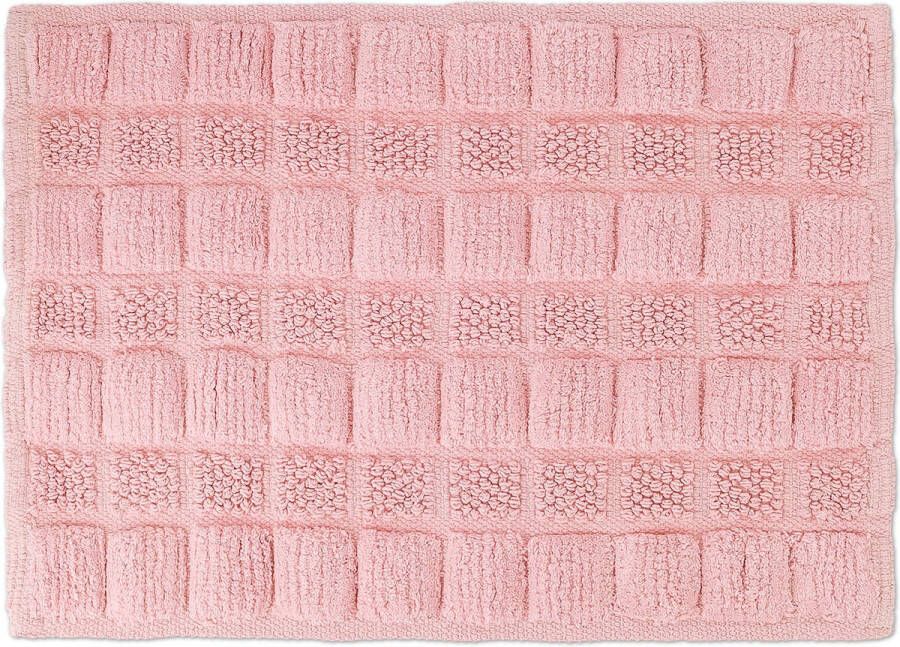 Relaxdays badmat antislip badkamermat 60x40 cm uitstapmat douchemat wasbaar roze