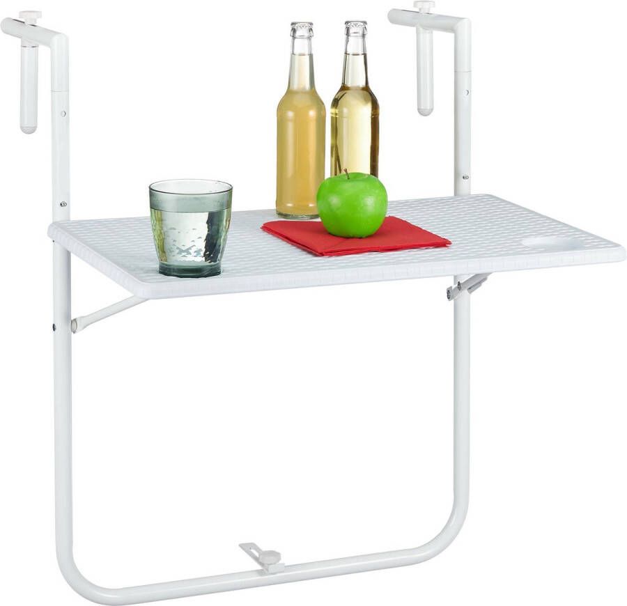 Relaxdays balkontafel inklapbaar hangtafel in hoogte verstelbaar kunststof klaptafel