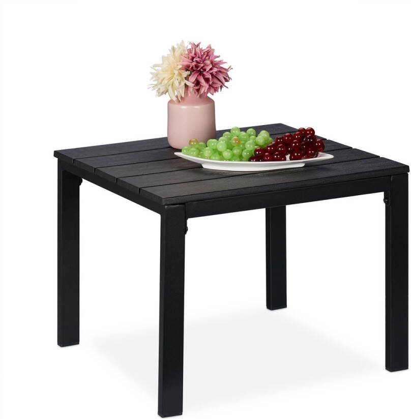 Relaxdays balkontafel terrastafel buitentafel tuintafel kleine tafel voor buiten zwart