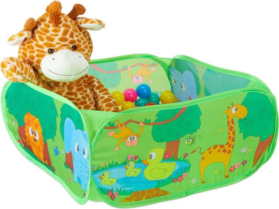 Relaxdays ballenbak baby ballenbad kinderen pop up ballenbak jungle speeltent